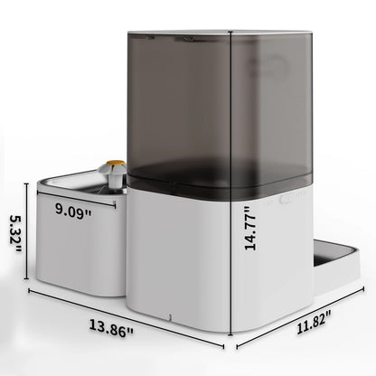 DOEL 2-in-1 Smart Cat Feeder 6L Dry Feeder & 2.5L Cat Water Fountain w/ App Control Timed Feeding For Small Dogs Food Dispenser