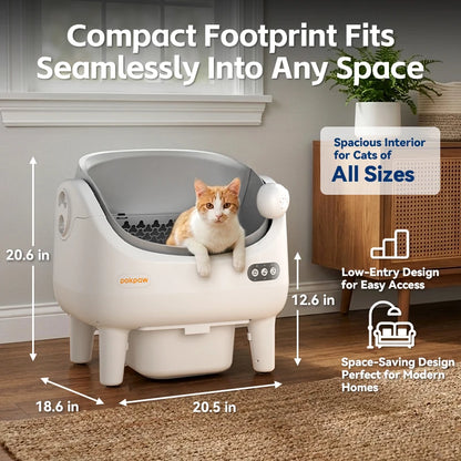 Pokpaw CL22 Automatic Cat Litter Box with Spray Dust-proof and Deodorization Low Noise Dual Radar Infrared Anti Entrainment