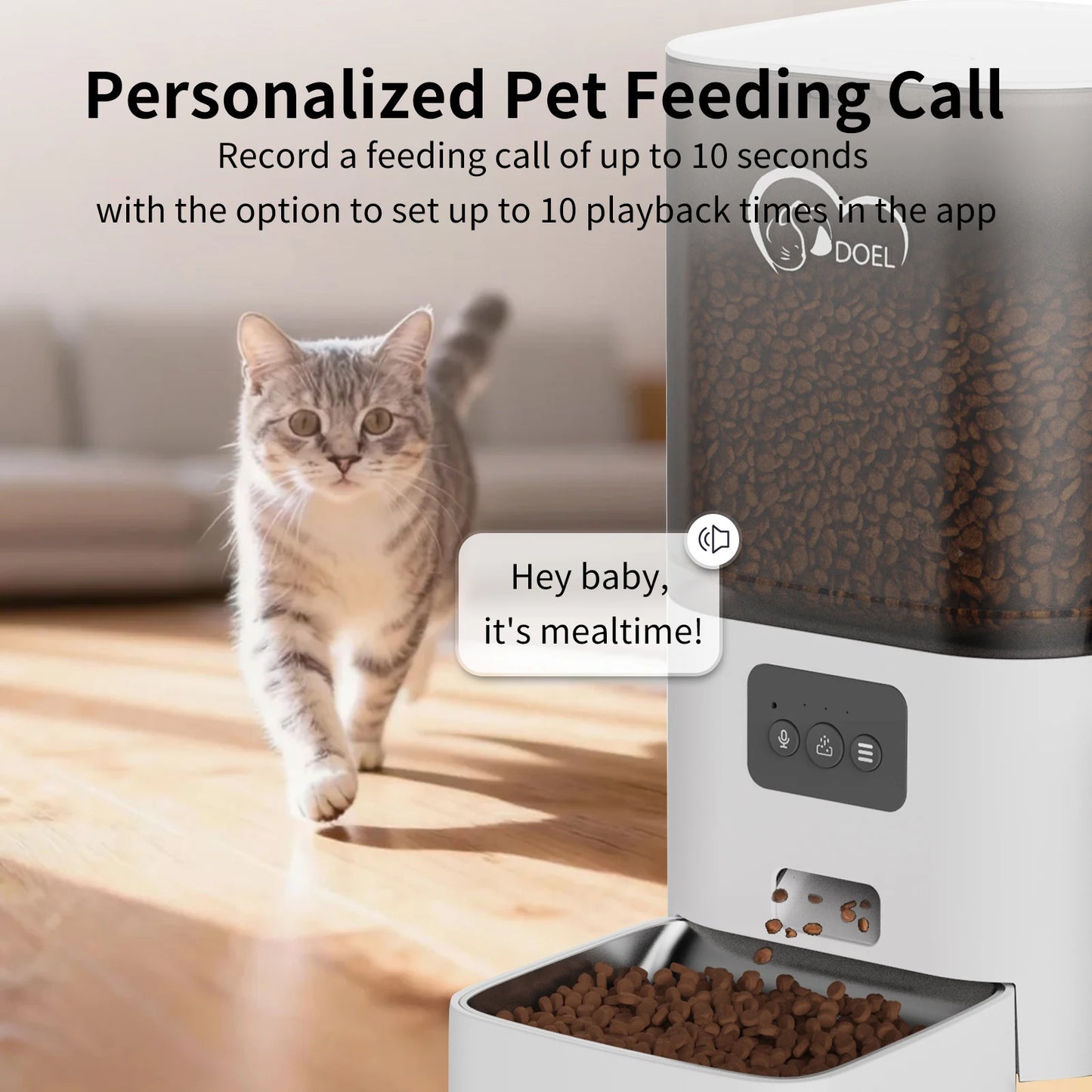 DOEL 2-in-1 Smart Cat Feeder 6L Dry Feeder & 2.5L Cat Water Fountain w/ App Control Timed Feeding For Small Dogs Food Dispenser