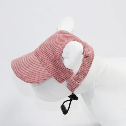 Fashion Big Dog Baseball Cap Durable Corduroy Adjustable Pet Sun Hat for Small Medium Large Dogs Golden Retriever Corgi Supplies