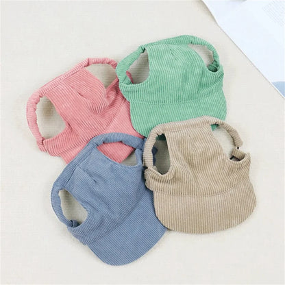 Fashion Big Dog Baseball Cap Durable Corduroy Adjustable Pet Sun Hat for Small Medium Large Dogs Golden Retriever Corgi Supplies