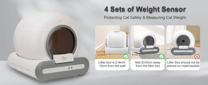 DOEL 2026 New Upgrade 65L Large Capacity Self-Cleaning Cat Litter Box Smart Automatic Cat Toilet, App Remote Control, Only Supports 2.4G WiFi, Suitable for Tofu Litter & Mixed Cat Litter, Ideal for Multi-Cat Homes