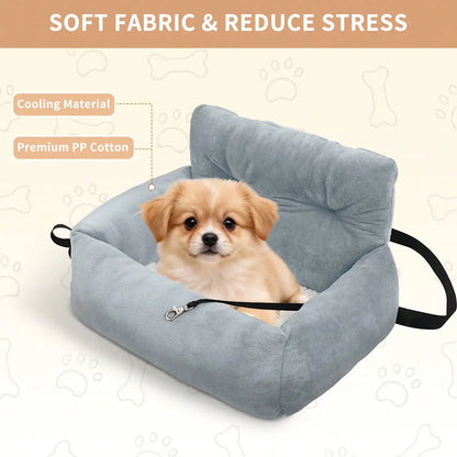 Pet Booster Seat Travel Bed, Car Seats for Car & Home, Warm Plush, Soft & Comfortable, for Pets Puppies Cats Front or Back Seat