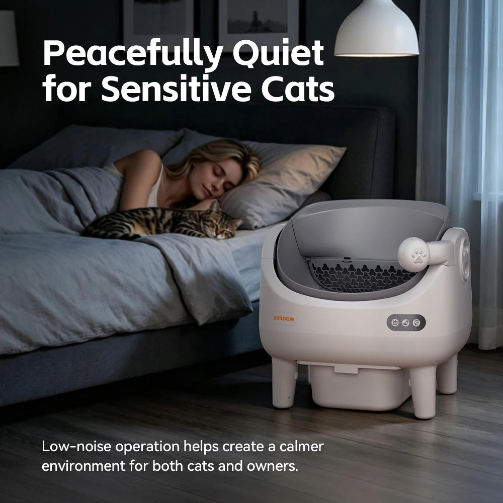 Pokpaw CL22 Automatic Cat Litter Box with Spray Dust-proof and Deodorization Low Noise Dual Radar Infrared Anti Entrainment