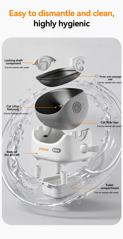 Pokpaw CL22 Automatic Cat Litter Box with Spray Dust-proof and Deodorization Low Noise Dual Radar Infrared Anti Entrainment