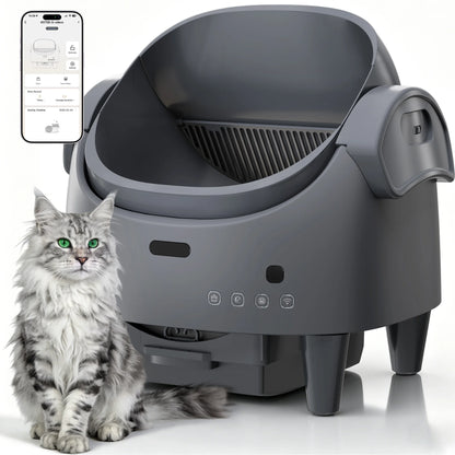 HAUSPROFI Smart Self Cleaning Litter Box Large Capacity,10.5L,Cat Toilet Supplies with Odor Control App Control for Large Cat Multiple Cat