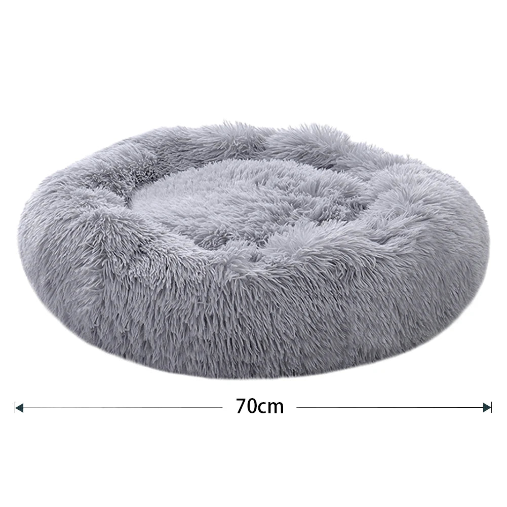 Voltsify 70CM Donut-Shaped Plush Pet Cuddler Bed Machine Washable Anti-Slip for Dog&Cat House Winter Warm Sleeping