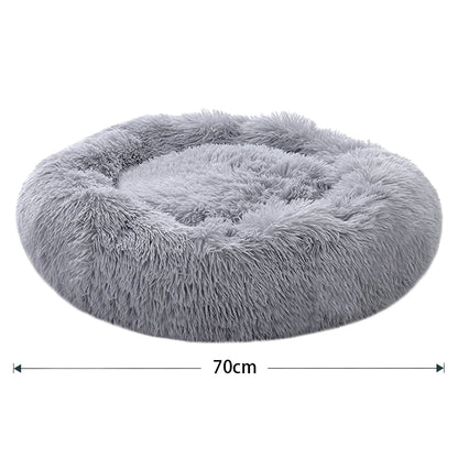 Voltsify 70CM Donut-Shaped Plush Pet Cuddler Bed Machine Washable Anti-Slip for Dog&Cat House Winter Warm Sleeping