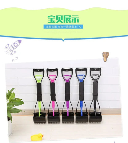 Foldable Pet Pooper Scooper Long Handle Dog Poop Scoop Clip Shovel Easy Pick Up Animal Feces Picker Pet Outdoor Cleaning Tools