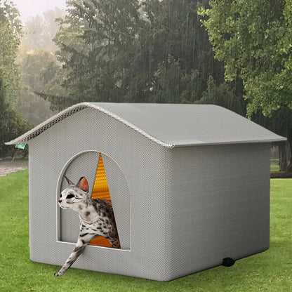 Outdoor Cat House Weatherproof Feral Cat Shelter Stray Cat Condo for Winter Wild Animal Tent Bed