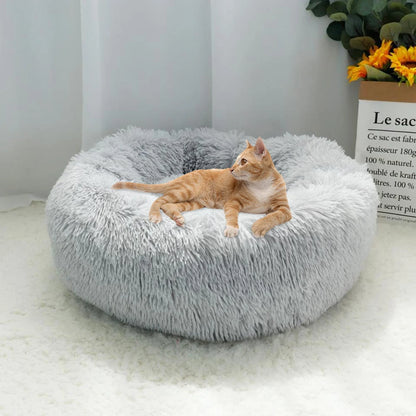 Voltsify 70CM Donut-Shaped Plush Pet Cuddler Bed Machine Washable Anti-Slip for Dog&Cat House Winter Warm Sleeping