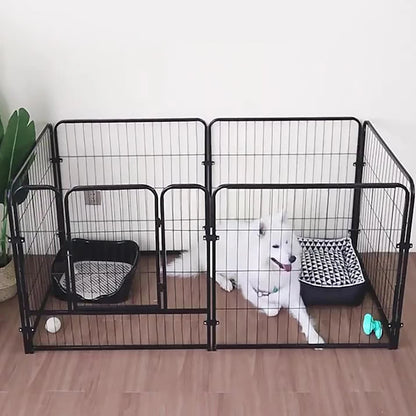 6-Panel Pet Playpen Foldable Dog Fence Cage Anti-Escape Dog Exercise Fence Heavy Duty Puppy Kennel for Small Medium Pet Exercise