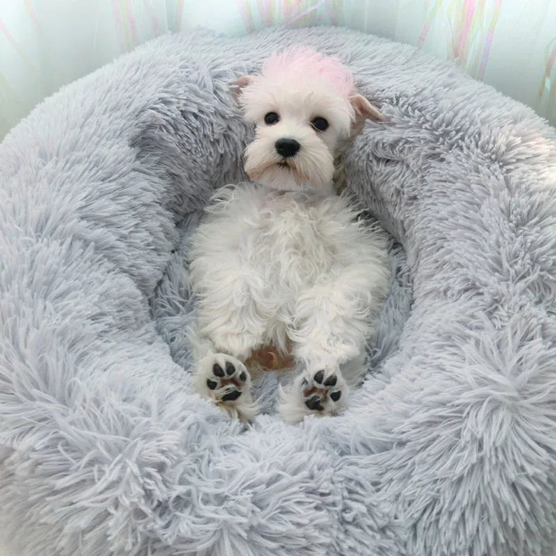 Voltsify 70CM Donut-Shaped Plush Pet Cuddler Bed Machine Washable Anti-Slip for Dog&Cat House Winter Warm Sleeping