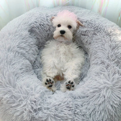 Voltsify 70CM Donut-Shaped Plush Pet Cuddler Bed Machine Washable Anti-Slip for Dog&Cat House Winter Warm Sleeping