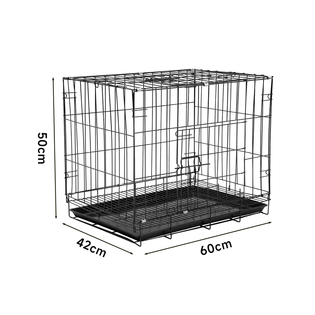 Voltsify Wire Dog Crate with 2 Doors and Tray for Small and Medium-sized Dogs, Cats and Rabbits