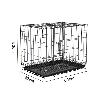 Voltsify Wire Dog Crate with 2 Doors and Tray for Small and Medium-sized Dogs, Cats and Rabbits