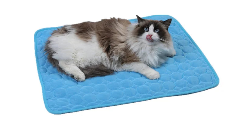 Summer Cat Puppy Cooling Mats Mesh Breathable Pet Blanket for Cats Animals Kitten Bed Pets Supplies Chat Accessoires Pour Chats