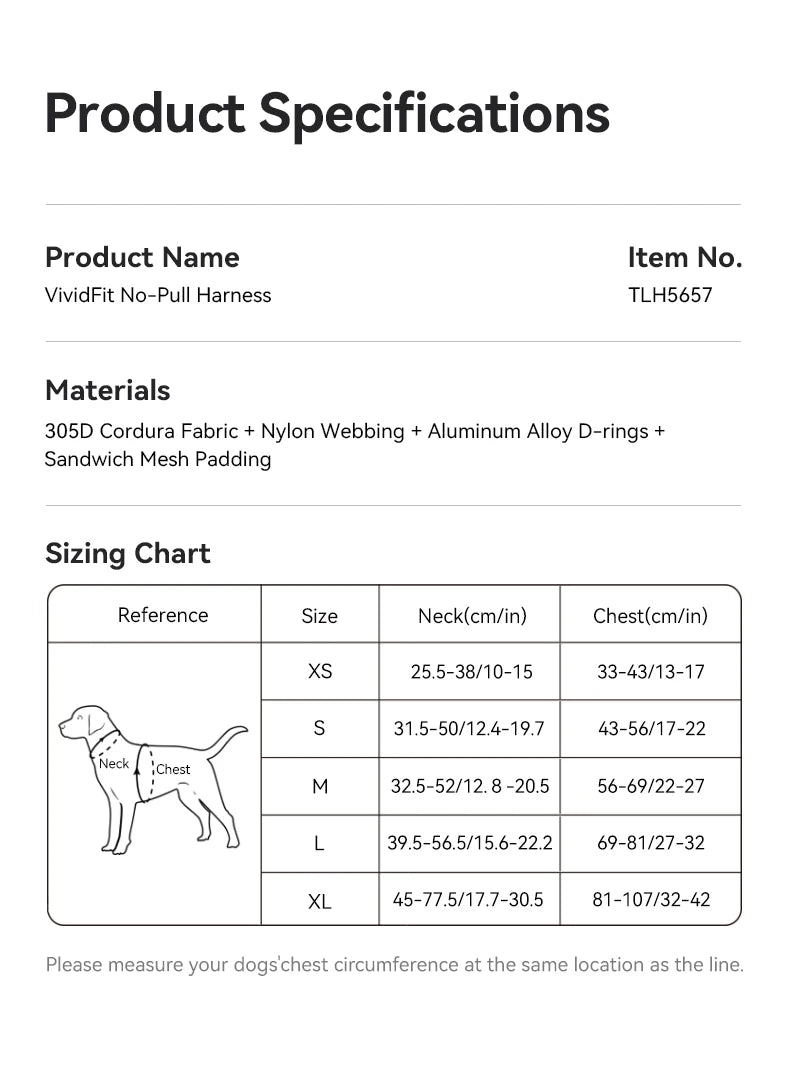 Truelove No Pull Dog Harness Reflective Breathable Adjustable Training Vest for Small Medium Large Dogs Night Walking TLH5657