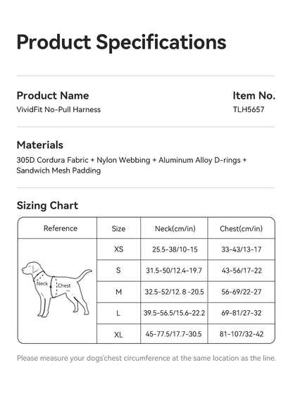 Truelove No Pull Dog Harness Reflective Breathable Adjustable Training Vest for Small Medium Large Dogs Night Walking TLH5657