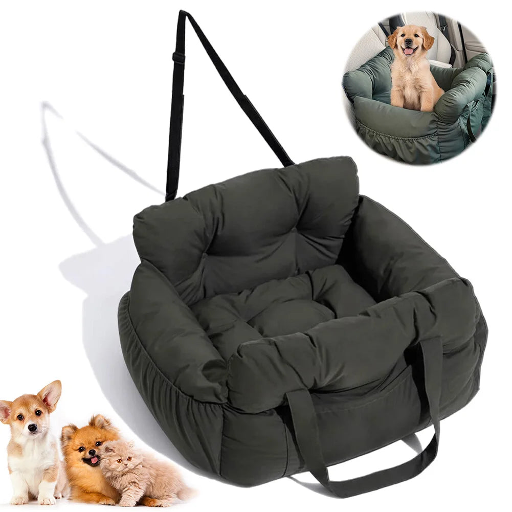 Booster Pet Car Seat with Seat Belt Pet Safe Booster Seat PP Cotton Pet Safety Car Seat Travel Carrier Bed for Small Medium Dogs