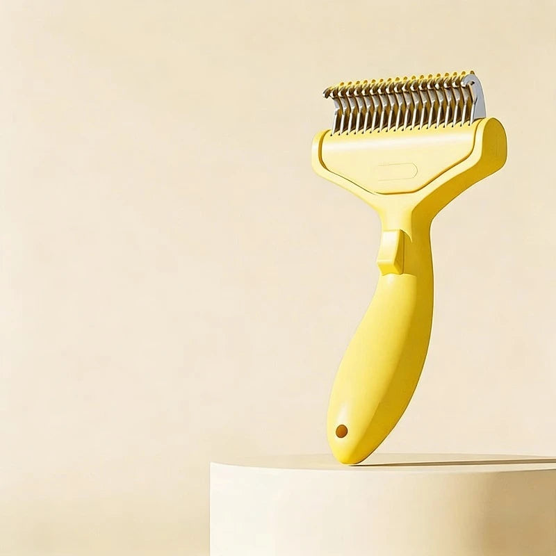 Pet Hair Removal Comb Curved Stainless Steel Teeth for Dogs Cats Detangling Brush for Long Thick Hair Professional Grooming Tool