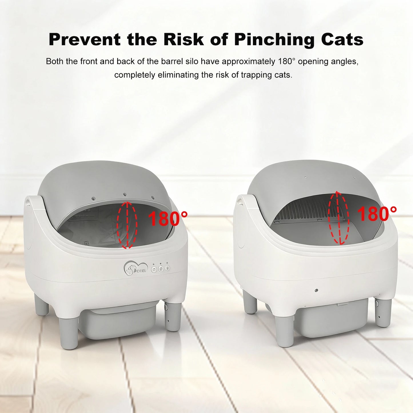 DOEL Open-Top Self-Cleaning Cat Litter Box, Smart App Remote Control, Only Supports 2.4G WiFi, Automatic Cat Toilet, Wide Entrance Design, Suitable for Tofu Litter & Mixed Litter, Safety Sensor for Multi Adult Cats