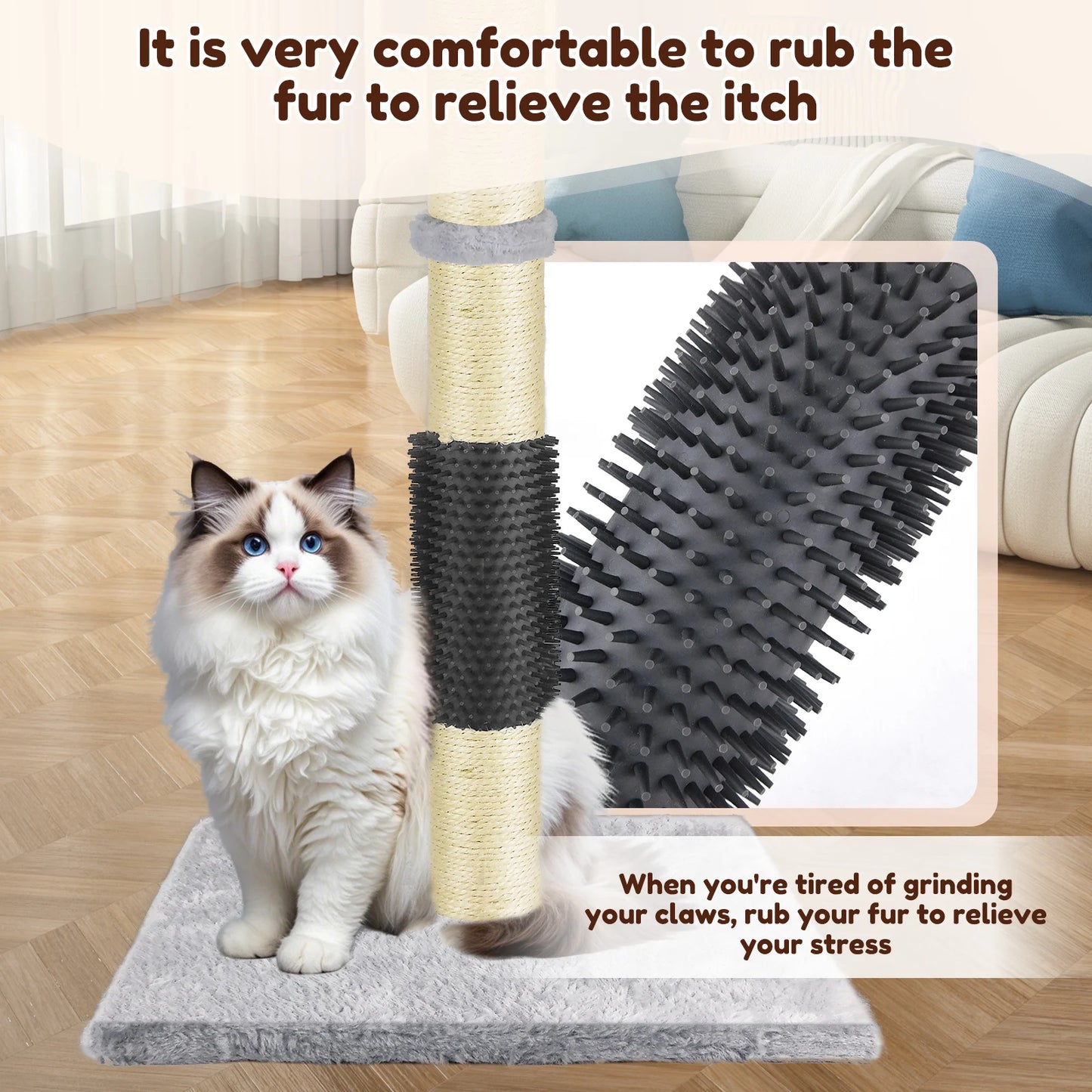 Multi-level cat climbing tower, 40/80/150 cm cat tree and climbing tower, featuring scratching panels, a felt cave and a resting area; indoor/outdoor activity centre for cats