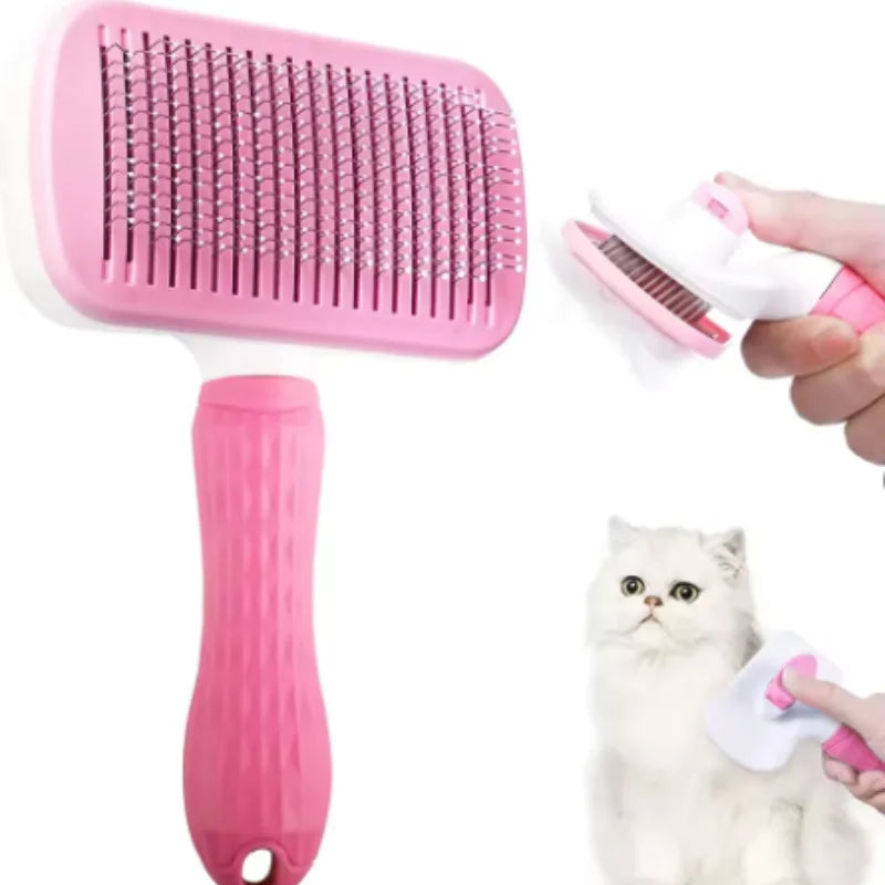 New Pet Dog Brush Cat Comb Self Cleaning Pet Hair Remover Brush For Dogs Cats Grooming Tools Pets Dematting Comb Dogs Accessory