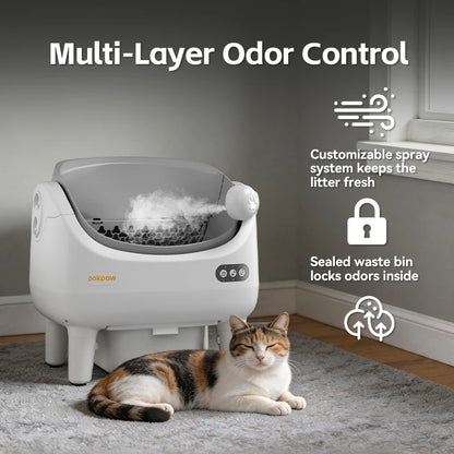 Pokpaw CL22 Automatic Cat Litter Box with Spray Dust-proof and Deodorization Low Noise Dual Radar Infrared Anti Entrainment