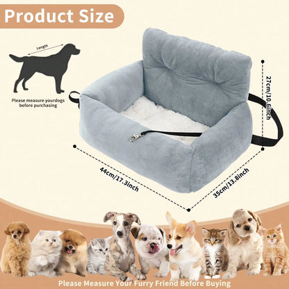 Pet Booster Seat Travel Bed, Car Seats for Car & Home, Warm Plush, Soft & Comfortable, for Pets Puppies Cats Front or Back Seat