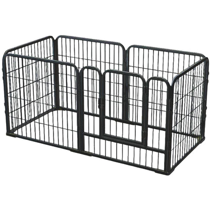 6-Panel Pet Playpen Foldable Dog Fence Cage Anti-Escape Dog Exercise Fence Heavy Duty Puppy Kennel for Small Medium Pet Exercise