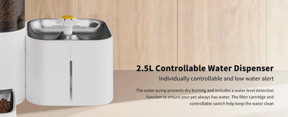 DOEL 2-in-1 Smart Cat Feeder 6L Dry Feeder & 2.5L Cat Water Fountain w/ App Control Timed Feeding For Small Dogs Food Dispenser
