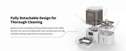 DOEL 2-in-1 Smart Cat Feeder 6L Dry Feeder & 2.5L Cat Water Fountain w/ App Control Timed Feeding For Small Dogs Food Dispenser