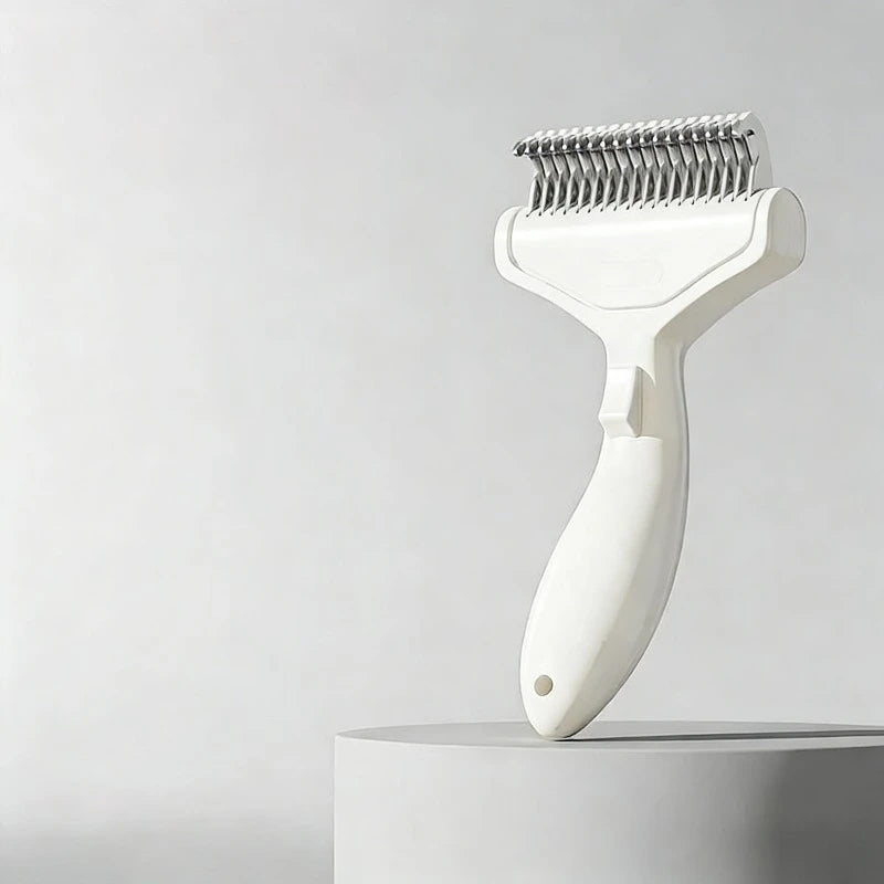 Pet Hair Removal Comb Curved Stainless Steel Teeth for Dogs Cats Detangling Brush for Long Thick Hair Professional Grooming Tool