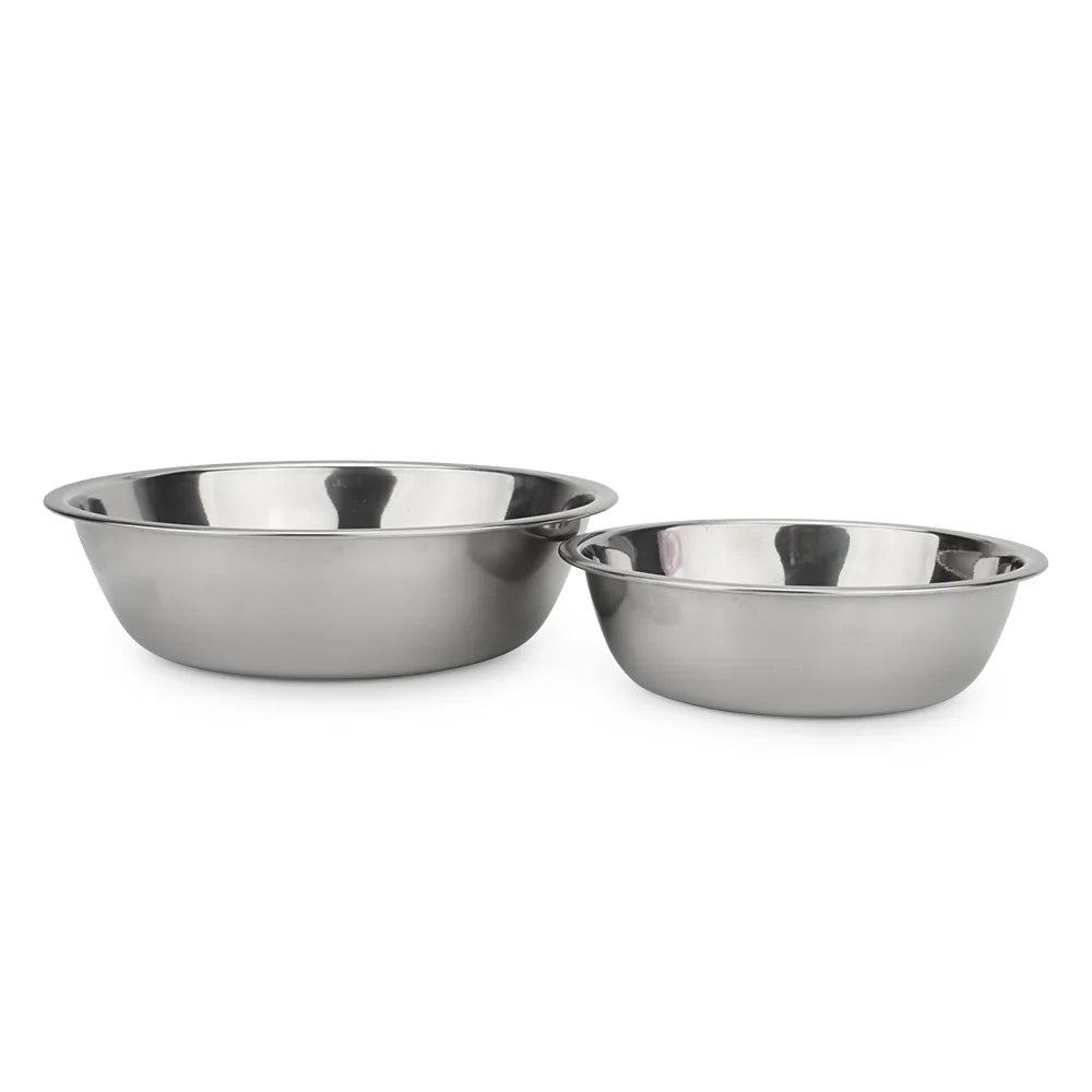 Dog Bowl Stainless Steel Pet Feeding Bowl Cat Food Drinking Feeder Bowl Durable Cheap For Small Medium Big Dogs