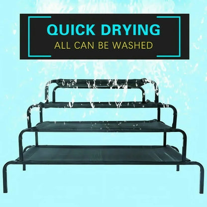 BRIEFNESS Waterproof Elevated Dog Bed with Non-Slip Feet, Breathable Mesh Washable Indoor/Outdoor Pet Sofa Bed for Camping Cats