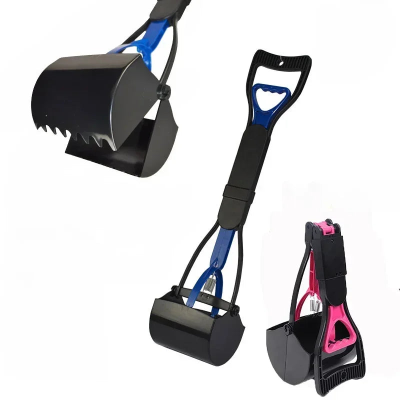 Foldable Pet Pooper Scooper Long Handle Dog Poop Scoop Clip Shovel Easy Pick Up Animal Feces Picker Pet Outdoor Cleaning Tools