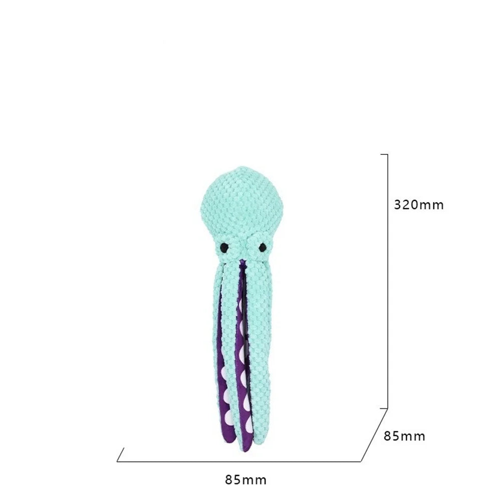 New Octopus Interactive Dog Chew Toy - Scented Plush, Bite Resistant, Dental Grinding Teeth Cleaning Companion