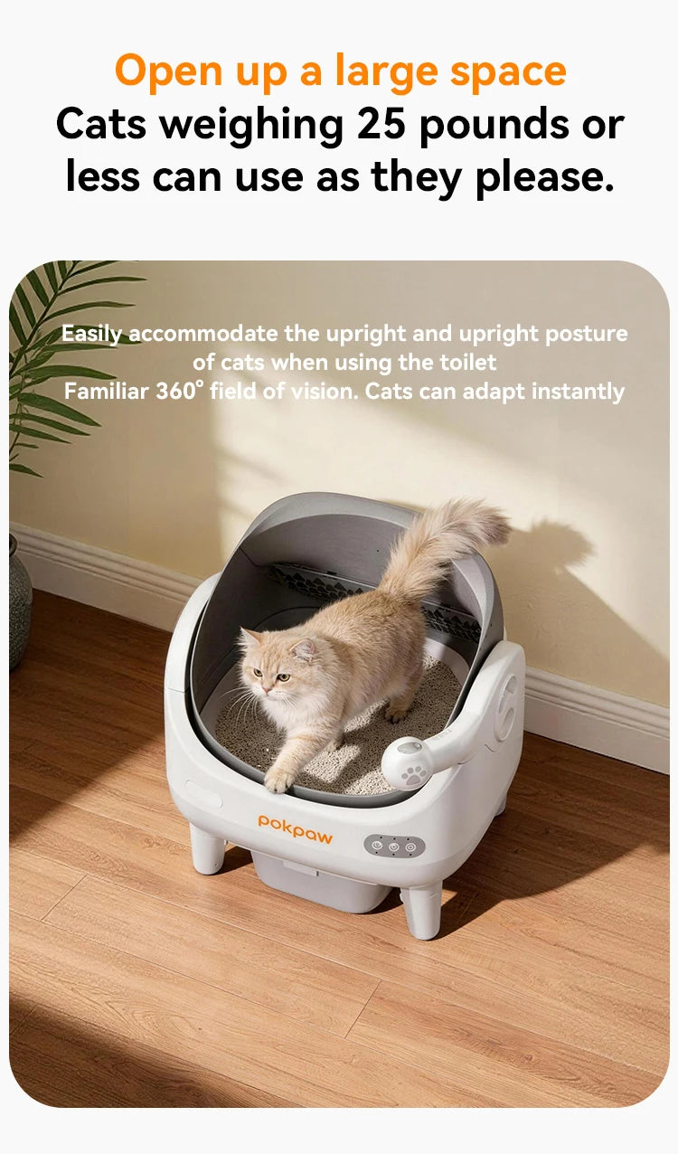 Pokpaw CL22 Automatic Cat Litter Box with Spray Dust-proof and Deodorization Low Noise Dual Radar Infrared Anti Entrainment