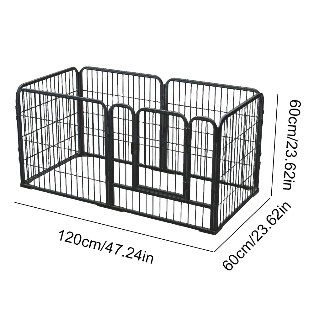 6-Panel Pet Playpen Foldable Dog Fence Cage Anti-Escape Dog Exercise Fence Heavy Duty Puppy Kennel for Small Medium Pet Exercise