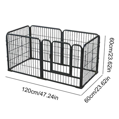 6-Panel Pet Playpen Foldable Dog Fence Cage Anti-Escape Dog Exercise Fence Heavy Duty Puppy Kennel for Small Medium Pet Exercise