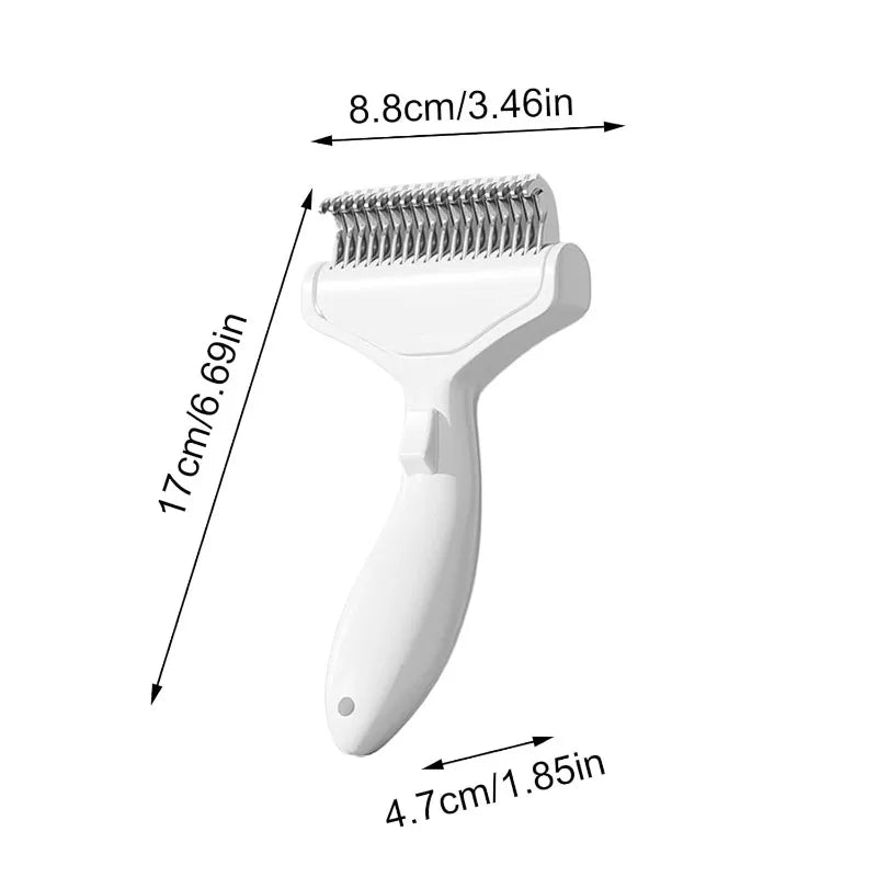 Pet Hair Removal Comb Curved Stainless Steel Teeth for Dogs Cats Detangling Brush for Long Thick Hair Professional Grooming Tool