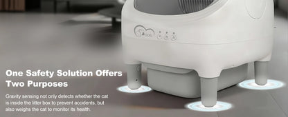 DOEL Open-Top Self-Cleaning Cat Litter Box, Smart App Remote Control, Only Supports 2.4G WiFi, Automatic Cat Toilet, Wide Entrance Design, Suitable for Tofu Litter & Mixed Litter, Safety Sensor for Multi Adult Cats