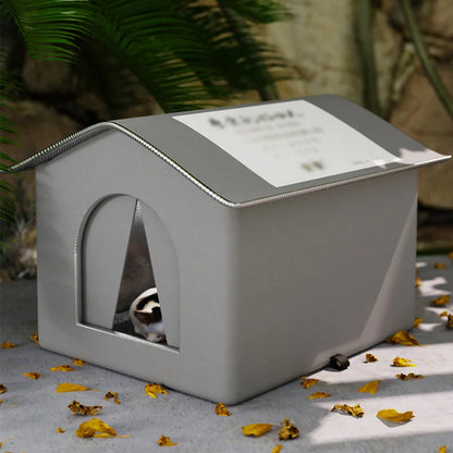 Outdoor Cat House Weatherproof Feral Cat Shelter Stray Cat Condo for Winter Wild Animal Tent Bed