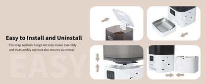 DOEL 2-in-1 Smart Cat Feeder 6L Dry Feeder & 2.5L Cat Water Fountain w/ App Control Timed Feeding For Small Dogs Food Dispenser