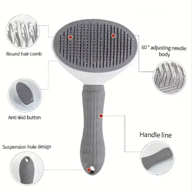 New Pet Dog Brush Cat Comb Self Cleaning Pet Hair Remover Brush For Dogs Cats Grooming Tools Pets Dematting Comb Dogs Accessory