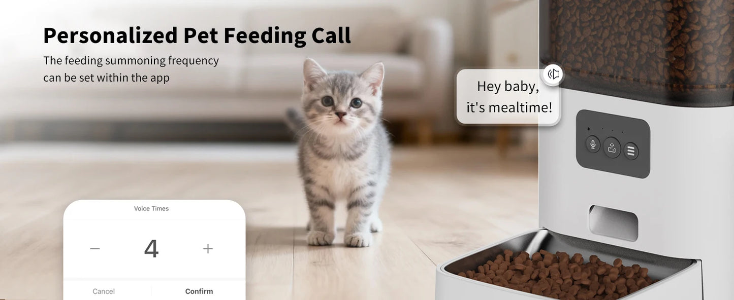 DOEL 2-in-1 Smart Cat Feeder 6L Dry Feeder & 2.5L Cat Water Fountain w/ App Control Timed Feeding For Small Dogs Food Dispenser