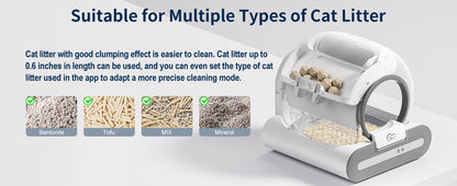 DOEL 2026 New Upgrade 65L Large Capacity Self-Cleaning Cat Litter Box Smart Automatic Cat Toilet, App Remote Control, Only Supports 2.4G WiFi, Suitable for Tofu Litter & Mixed Cat Litter, Ideal for Multi-Cat Homes
