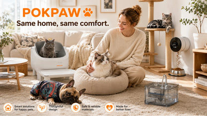 Pokpaw CL22 Automatic Cat Litter Box with Spray Dust-proof and Deodorization Low Noise Dual Radar Infrared Anti Entrainment