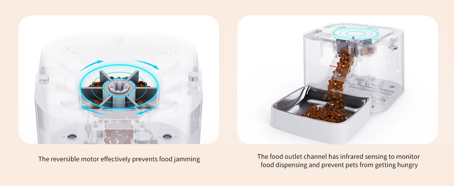 DOEL 2-in-1 Smart Cat Feeder 6L Dry Feeder & 2.5L Cat Water Fountain w/ App Control Timed Feeding For Small Dogs Food Dispenser